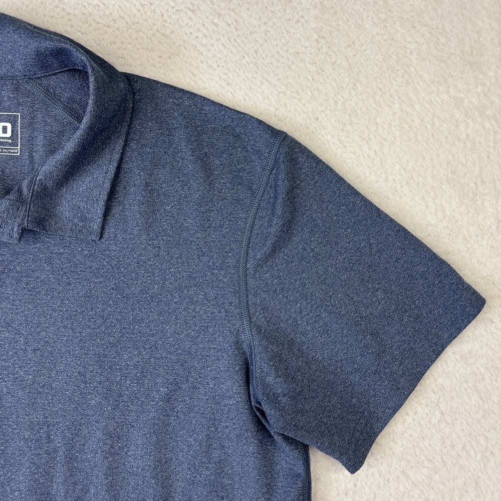 STIO Crester Polo Shirt Mens Medium Blue Performance Stretch Hiking Short Sleeve - Picture 13 of 15